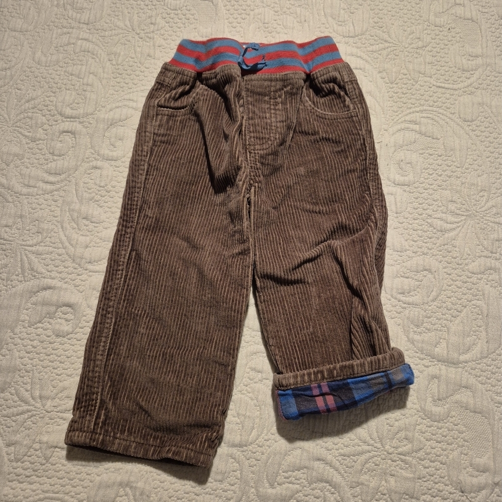 Baby Boden boys 18-24 months lined light brown pull on corduroy pants VGUC